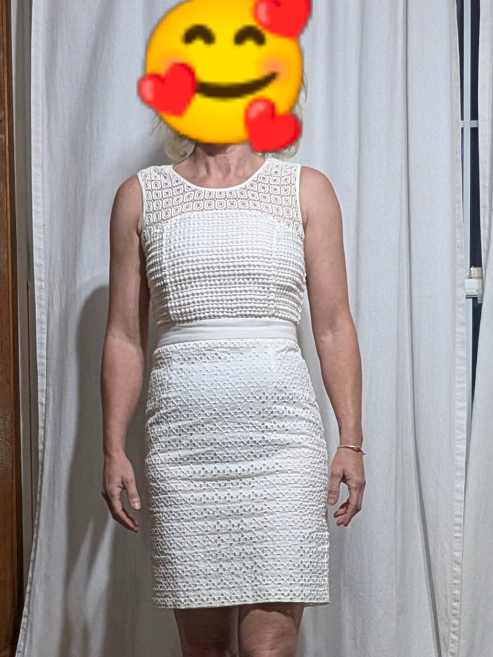 Calvin Klein Mixed Crochet Cotton Sheath Dress